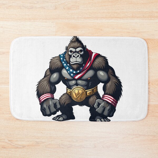 Item preview, The American Gorilla Nightmare - Wrestling Champion Beast Parody designed and sold by The Grumpy Pet Club.