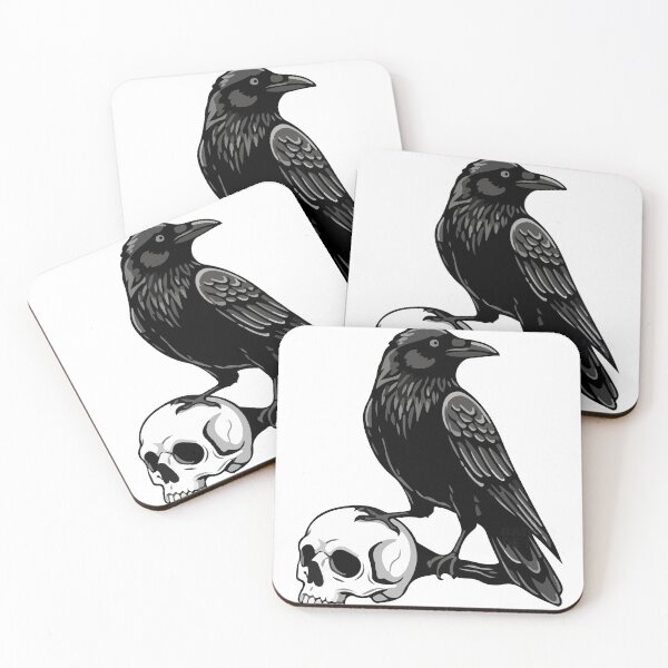 Item preview, raven and skull designed and sold by skulls and rock.