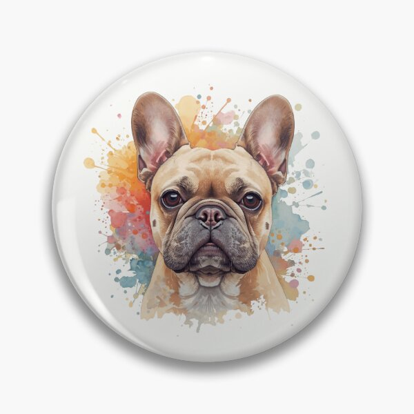 Item preview, Watercolor Fawn French Bulldog Portrait with Color Splash designed and sold by ZoesPlace.