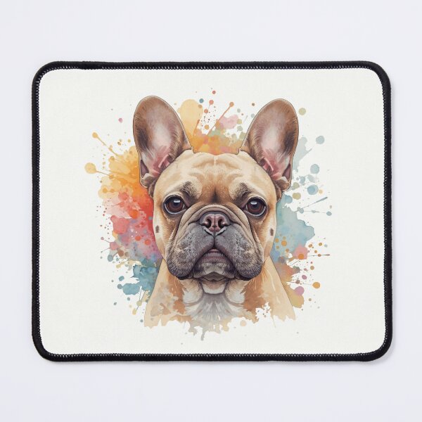 Item preview, Watercolor Fawn French Bulldog Portrait with Color Splash designed and sold by ZoesPlace.