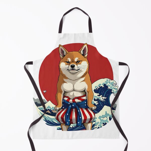 Item preview, The American Sumo Nightmare - Shiba Inu Ukiyo-e Wrestling Parody designed and sold by The Grumpy Pet Club.