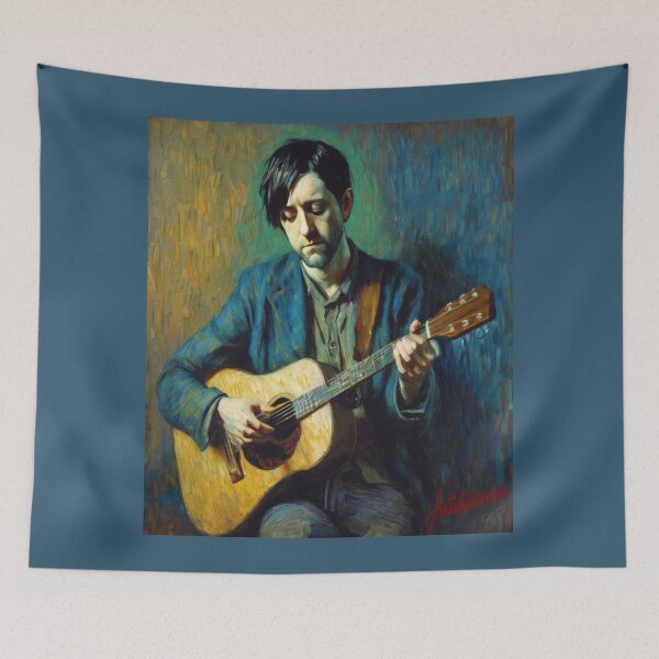 Item preview, Introspective Indie Songwriter in Blue Light designed and sold by Artisticanvas.
