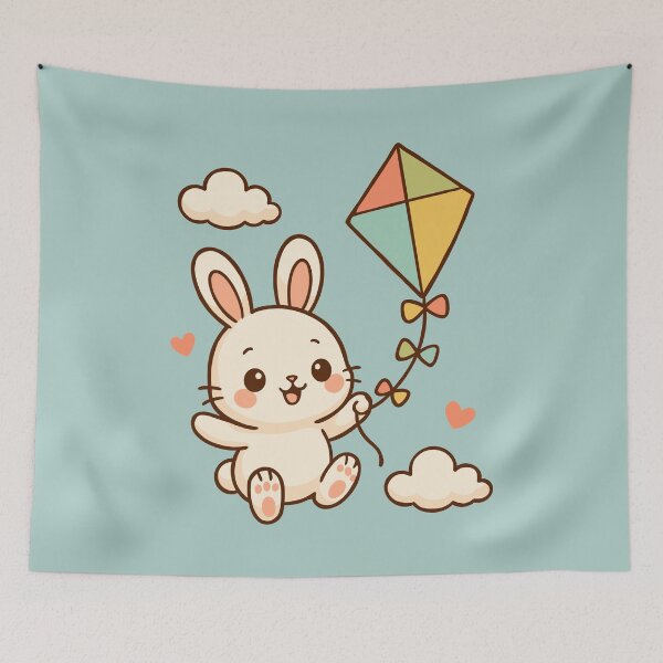 Item preview, Easter Bunny Flying a Kite designed and sold by Ghost on Toast.
