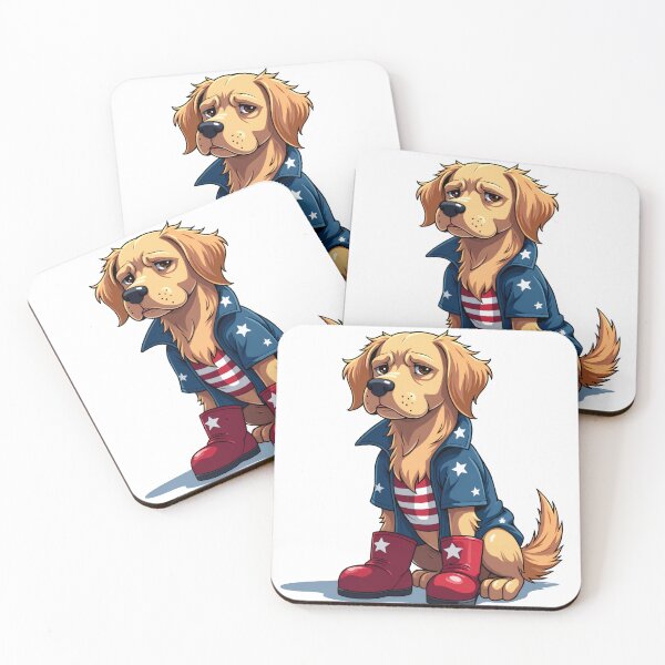 Item preview, The American Golden Retriever Nightmare - Cute Wrestling Puppy Parody designed and sold by The Grumpy Pet Club.