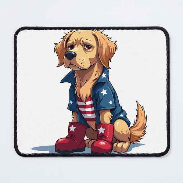 Item preview, The American Golden Retriever Nightmare - Cute Wrestling Puppy Parody designed and sold by The Grumpy Pet Club.