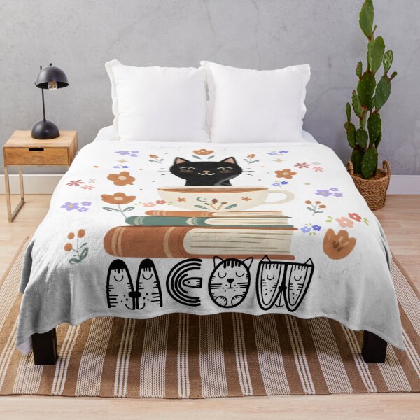 Item preview, Cozy Meow Moments: Boho Black Cat with Books and Tea designed and sold by VibranPalette.
