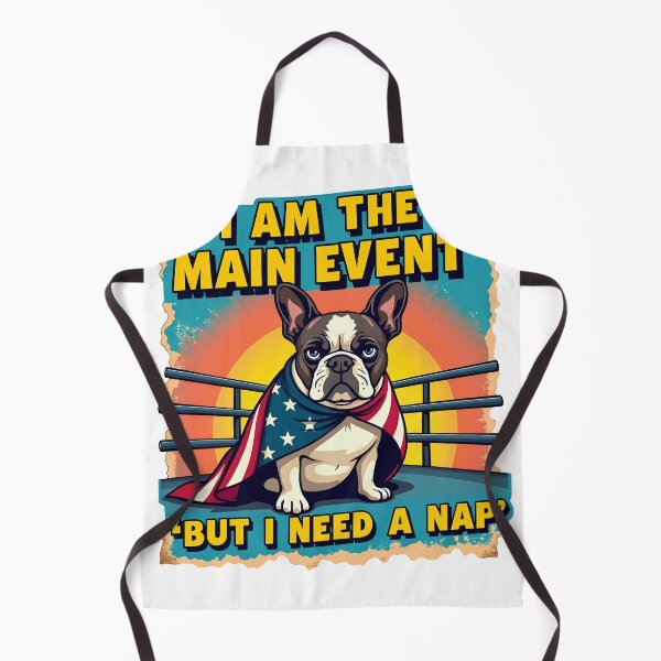 Item preview, The Main Event Nap - Funny American Wrestling Frenchie Parody designed and sold by The Grumpy Pet Club.