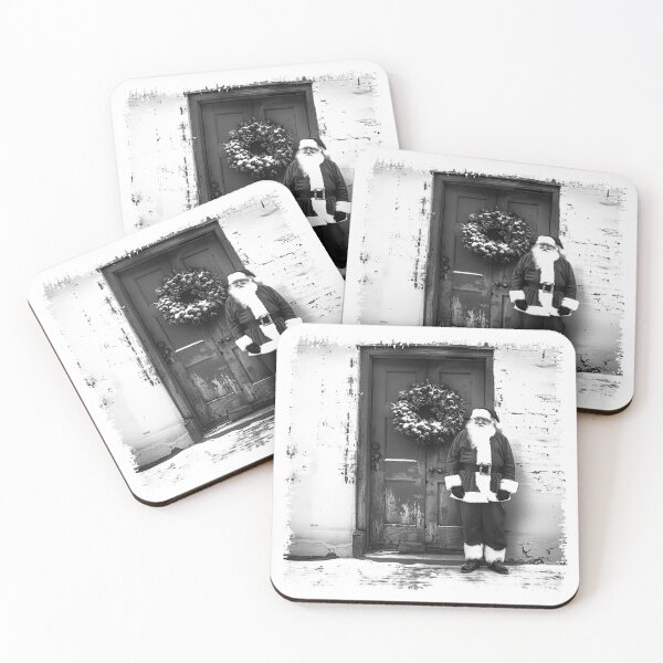 Item preview, Vintage Santa Claus Christmas Door – Black and White Holiday Art designed and sold by inkoutninja.