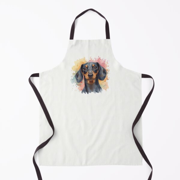 Item preview, Watercolor Black and Tan Dachshund Portrait Color Splash designed and sold by ZoesPlace.