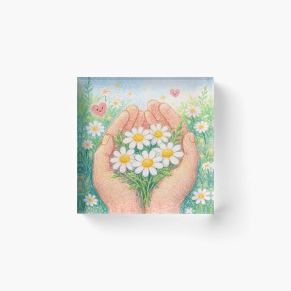 Item preview, Caring hands with chamomile flowers designed and sold by scicilysimonee.