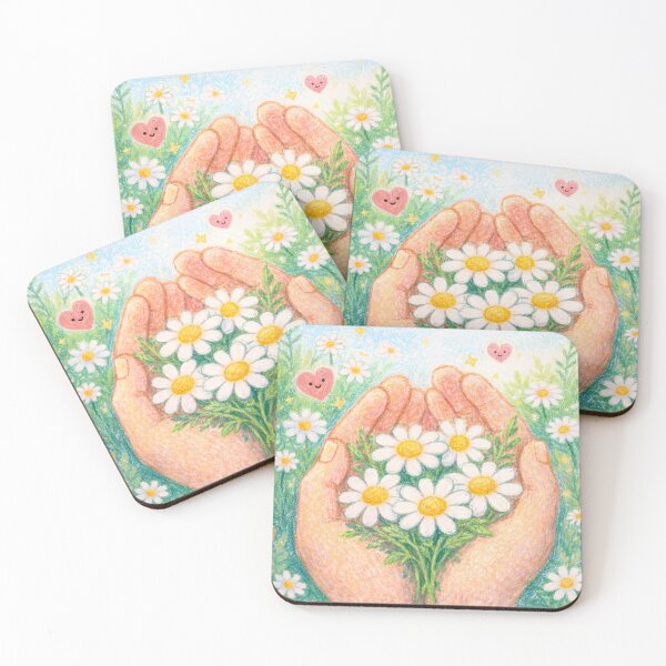Item preview, Caring hands with chamomile flowers designed and sold by scicilysimonee.