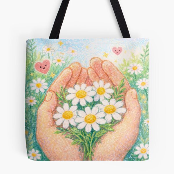 Item preview, Caring hands with chamomile flowers designed and sold by scicilysimonee.