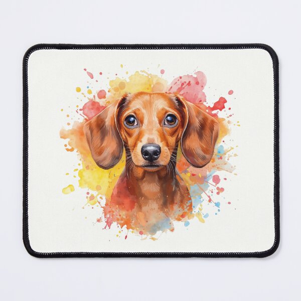 Item preview, Watercolor Red Dachshund Portrait with Color Splash designed and sold by ZoesPlace.