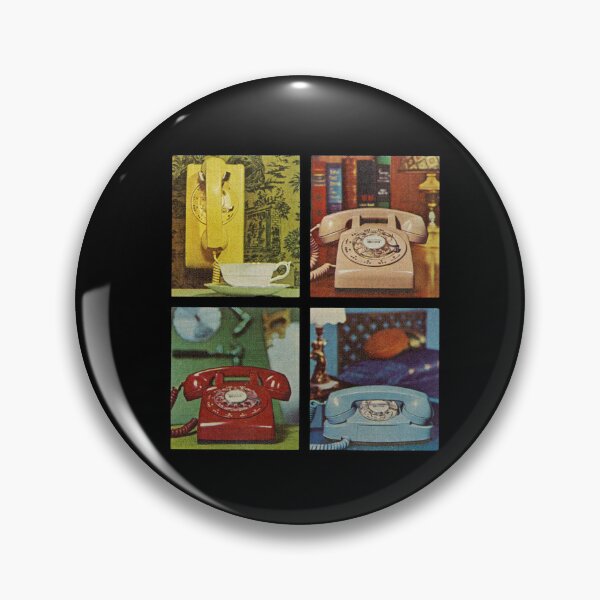 Artikelvorschau, Bunte Vintage-Telefone, schnurgebundene Wählscheibentelefone entworfen und verkauft von The Sticker Bureau.