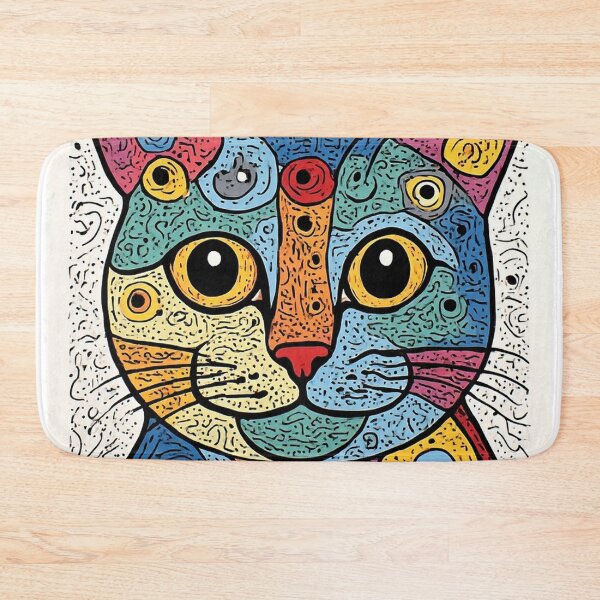 Item preview, Smiling Cat. Super Colorful designed and sold by Lucy Goosy Art.