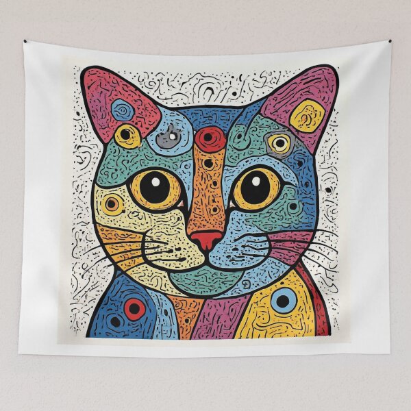 Item preview, Smiling Cat. Super Colorful designed and sold by Lucy Goosy Art.