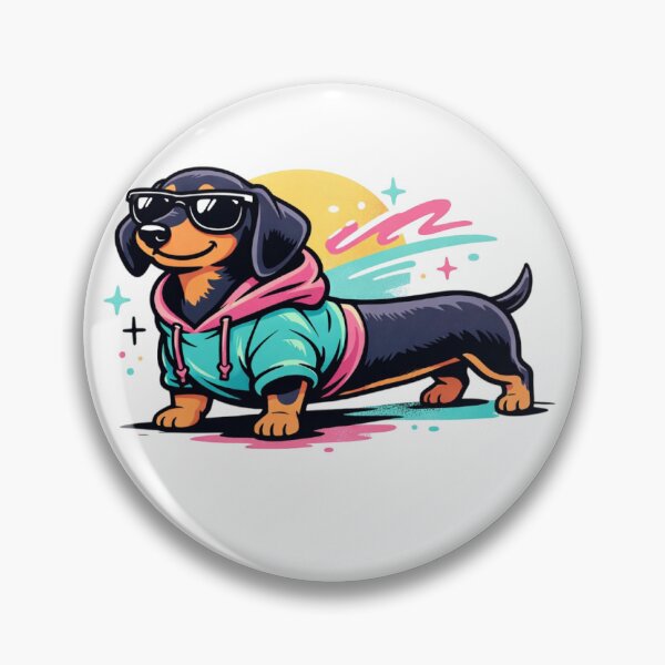 Item preview, Perro salchicha con sudadera y gafas de sol designed and sold by craftedd.