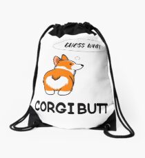 Guess What? Corgi Butt Drawstring Bag