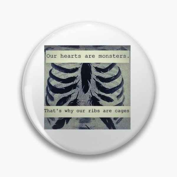 Item preview, Our Hearts Are Monsters – Dark Gothic Quote Ribcage Art designed and sold by GraveyardGlam.
