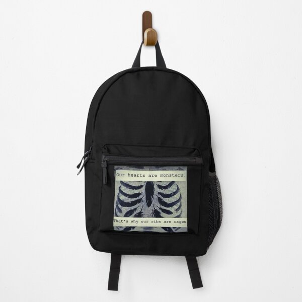 Item preview, Our Hearts Are Monsters – Dark Gothic Quote Ribcage Art designed and sold by GraveyardGlam.