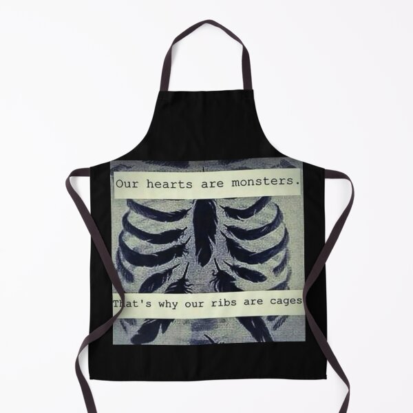 Item preview, Our Hearts Are Monsters – Dark Gothic Quote Ribcage Art designed and sold by GraveyardGlam.