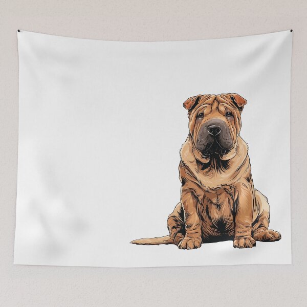 Item preview, Red Shar pei Dog Illustration designed and sold by whyitsme.