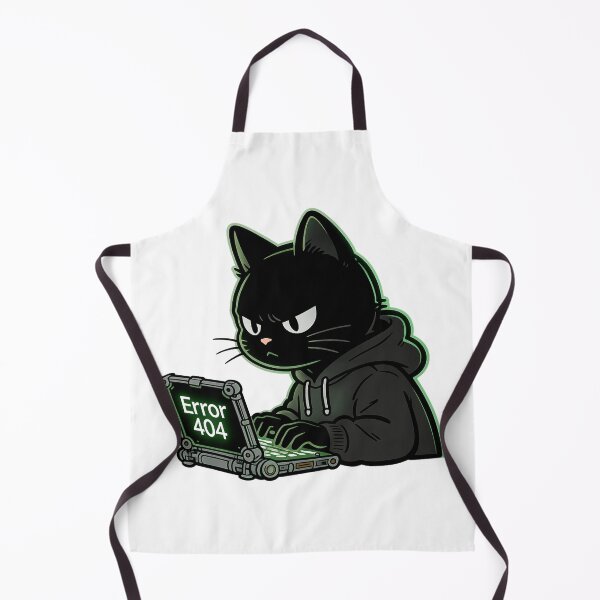 Item preview, Grumpy Hacker Black Cat Error 404 Coding designed and sold by Modern Badge.