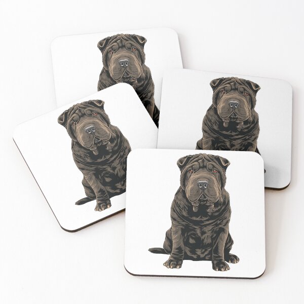 Item preview, Black Shar pei Dog Illustration designed and sold by whyitsme.