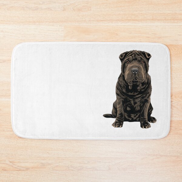 Item preview, Black Shar pei Dog Illustration designed and sold by whyitsme.
