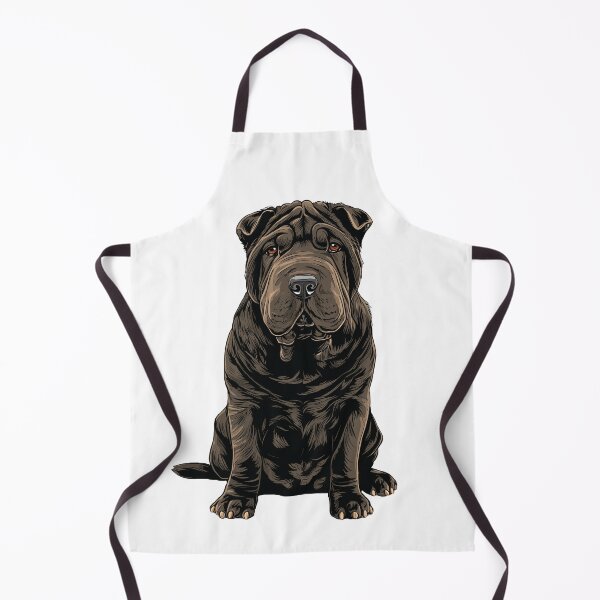 Item preview, Black Shar pei Dog Illustration designed and sold by whyitsme.
