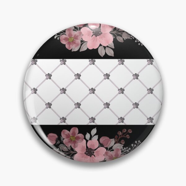 Item preview, Dark Floral Lattice – Gothic Pink Flower Pattern on Black designed and sold by GraveyardGlam.