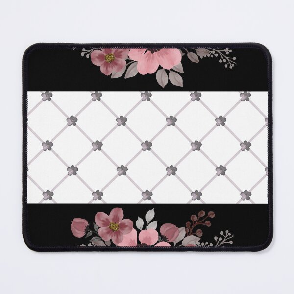 Item preview, Dark Floral Lattice – Gothic Pink Flower Pattern on Black designed and sold by GraveyardGlam.