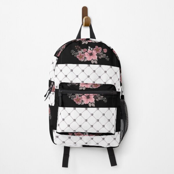 Item preview, Dark Floral Lattice – Gothic Pink Flower Pattern on Black designed and sold by GraveyardGlam.