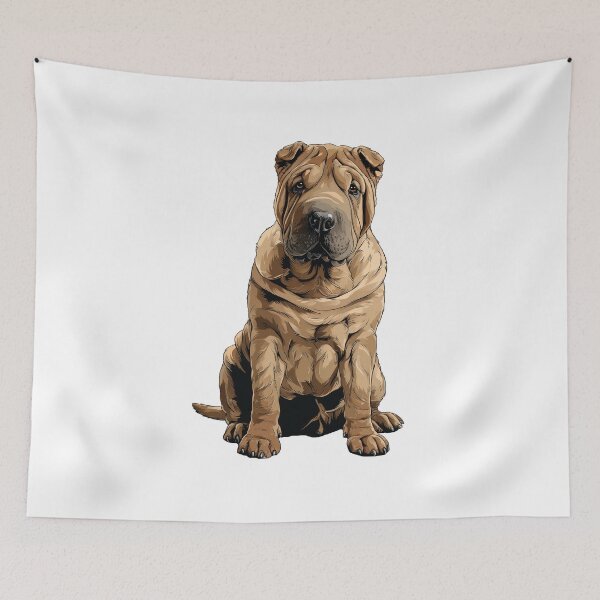 Item preview, Brown Shar pei Dog Illustration designed and sold by whyitsme.