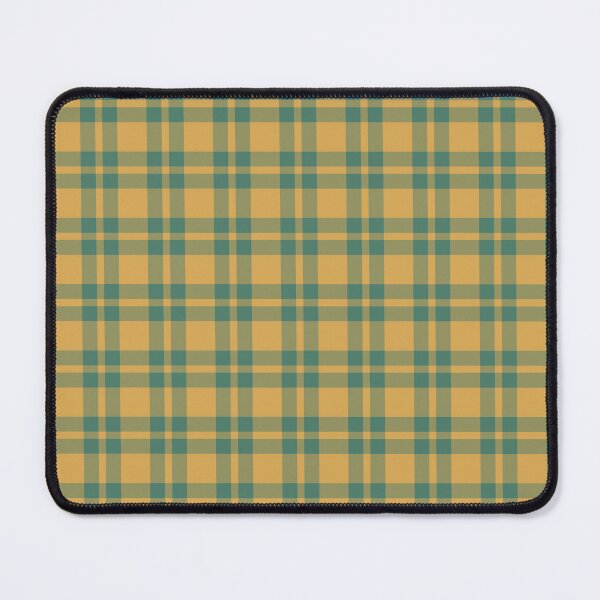 Item preview, Plaid Pattern in Teal Green and Ochre Mustard designed and sold by kierkegaard.