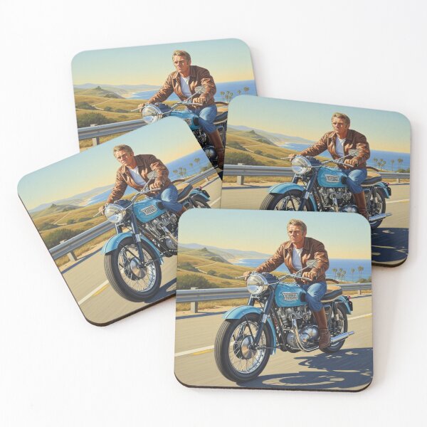Item preview, Steve McQueen - Coastal Run: Vintage Blue Cruiser Art designed and sold by Art's Diner.