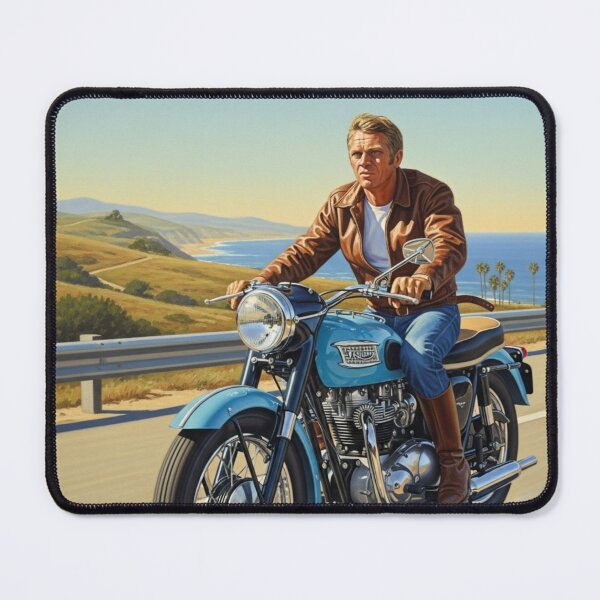 Item preview, Steve McQueen - Coastal Run: Vintage Blue Cruiser Art designed and sold by Art's Diner.