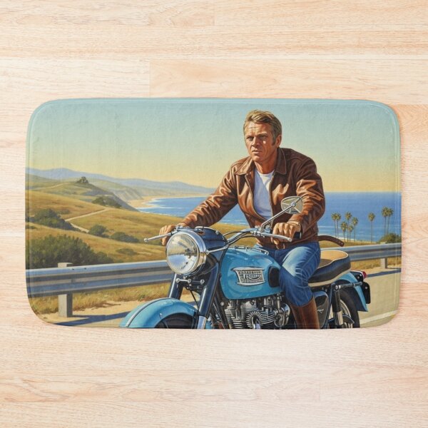 Item preview, Steve McQueen - Coastal Run: Vintage Blue Cruiser Art designed and sold by Art's Diner.