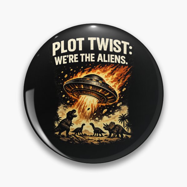 Item preview, Plot Twist We’re The Aliens Shirt – Funny UFO Dinosaur Extinction Joke Tee – Sci-Fi Humor Graphic T-Shirt designed and sold by Laughprints.