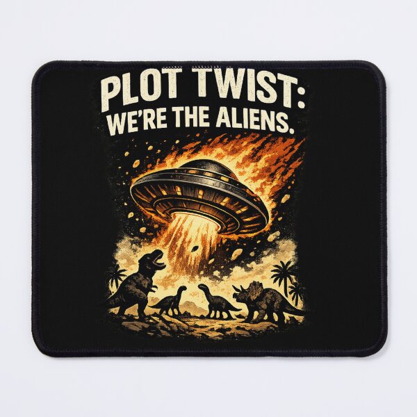 Item preview, Plot Twist We’re The Aliens Shirt – Funny UFO Dinosaur Extinction Joke Tee – Sci-Fi Humor Graphic T-Shirt designed and sold by Laughprints.