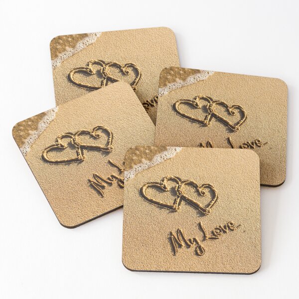 Item preview, My Love Double Hearts Sand Writing designed and sold by chase-thewave.