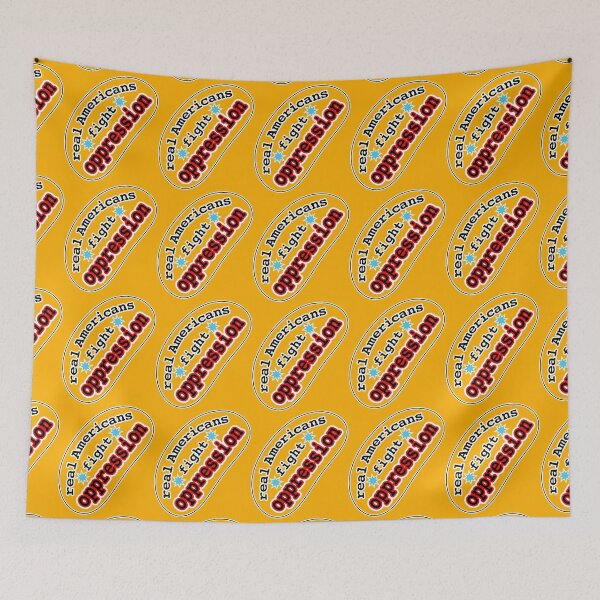 Item preview, Real Americans fight oppression, orange background designed and sold by mntimg.