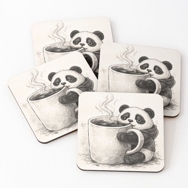 Item preview, Sleepy Panda Coffee Lover – Cozy Morning Sketch Art designed and sold by snaperos.