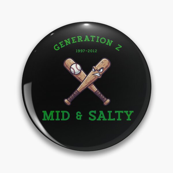 Item preview, Mid & Salty Baseball Edition - Crossed Bats & Angry Ball Design - Premium Athletic Fit Tee designed and sold by EquanimiTee.