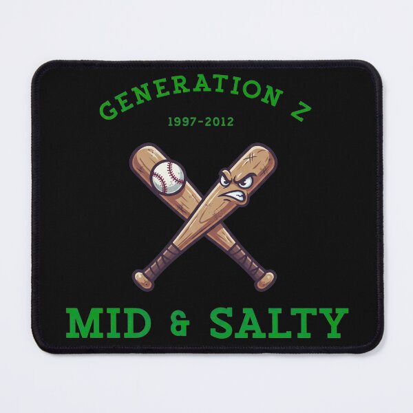 Item preview, Mid & Salty Baseball Edition - Crossed Bats & Angry Ball Design - Premium Athletic Fit Tee designed and sold by EquanimiTee.