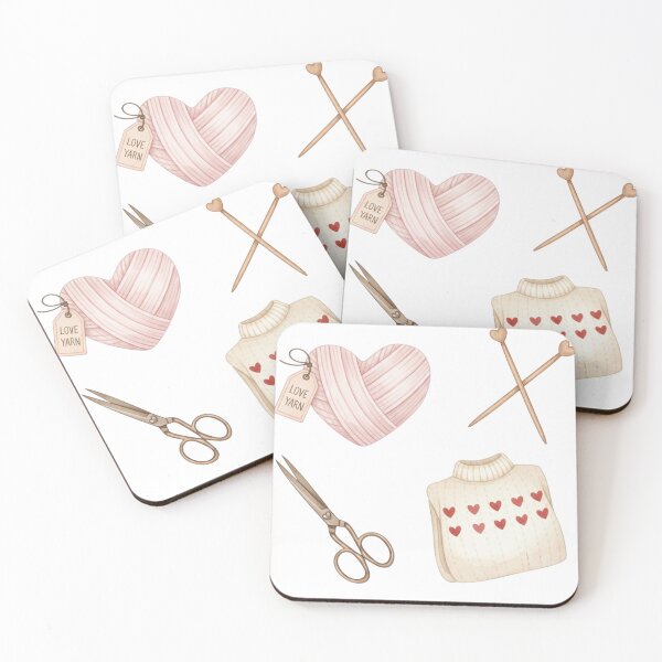 Item preview, Cozy Watercolor Knitting and Crochet Valentine’s Day Sticker Sheet designed and sold by craftedd.
