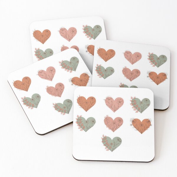 Item preview, Aesthetic Boho Botanical Hearts Sticker Set designed and sold by craftedd.