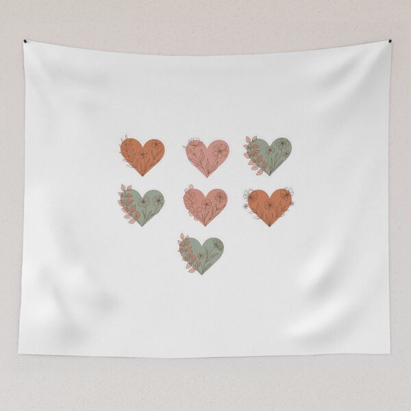 Item preview, Aesthetic Boho Botanical Hearts Sticker Set designed and sold by craftedd.