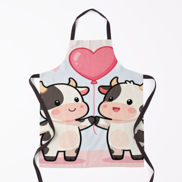 Item preview, Cow Love – Cute Cartoon Cows with Heart Balloon designed and sold by Cristhian Almanza.