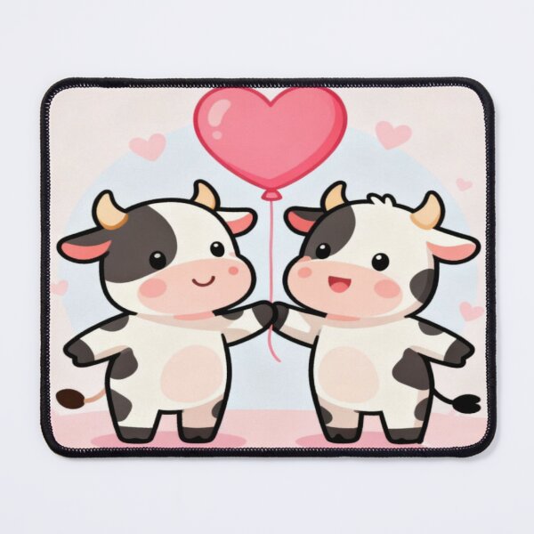 Item preview, Cow Love – Cute Cartoon Cows with Heart Balloon designed and sold by Cristhian Almanza.